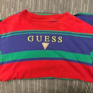Guess Striped Red and Blue Shirt